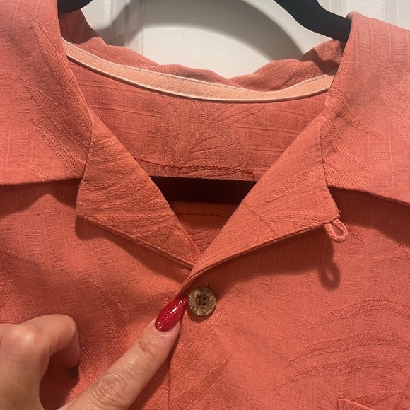 TOMMY BAHAMA Bedarra Gardens SS 100% Silk Shirt Santa Ana Men’s Size Medium - Picture 7 of 11